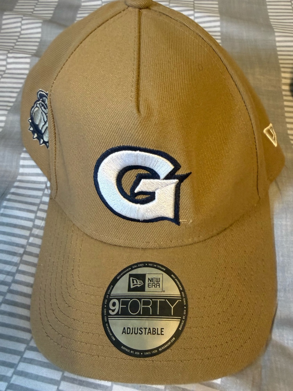 New Era Camel Hat with White & Navy 'G' Logo
